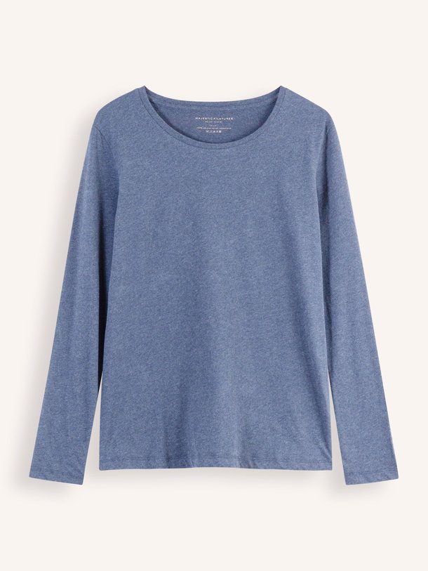 Ontdek de M007 Organic cotton gemêleerde longsleeve van Majestic Filatures in de kleur blauw bij Orangebag. Op werkdagen voor 21:45 besteld, morgen in huis.