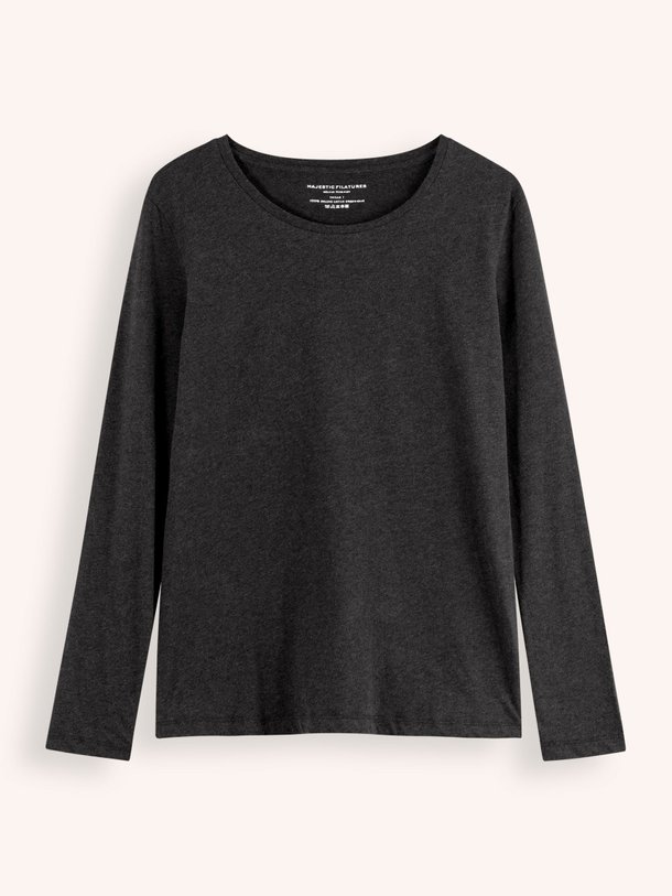 Ontdek de M007 Organic cotton longsleeve van Majestic Filatures in de kleur zwart bij Orangebag. Op werkdagen voor 21:45 besteld, morgen in huis.