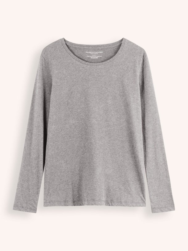 Ontdek de M007 Organic cotton gemêleerde longsleeve van Majestic Filatures in de kleur grijs bij Orangebag. Op werkdagen voor 21:45 besteld, morgen in huis.