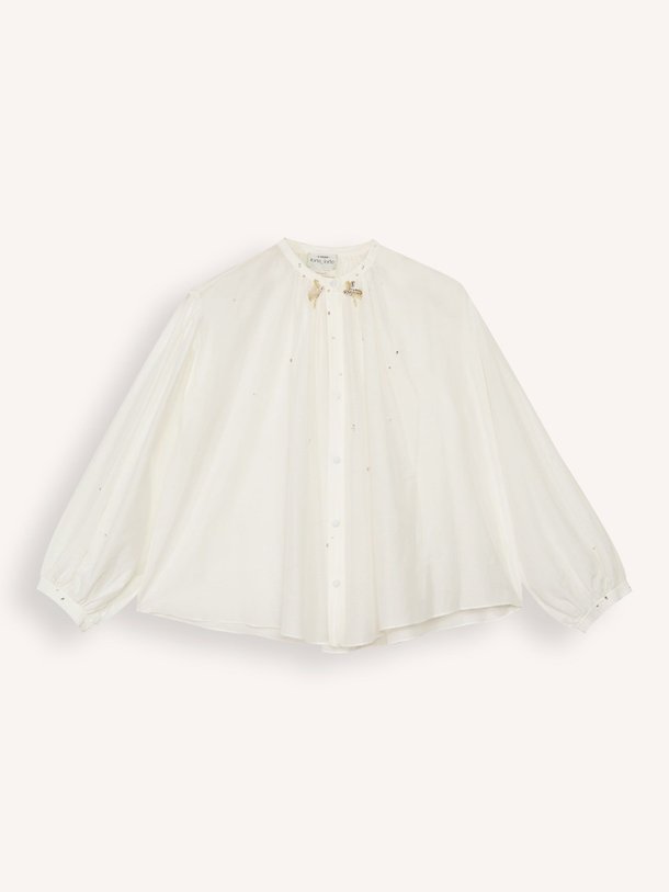 Ontdek de Katoen/zijdemix blouse van forte_forte in de kleur off-white bij Orangebag. Op werkdagen voor 21:45 besteld, morgen in huis.