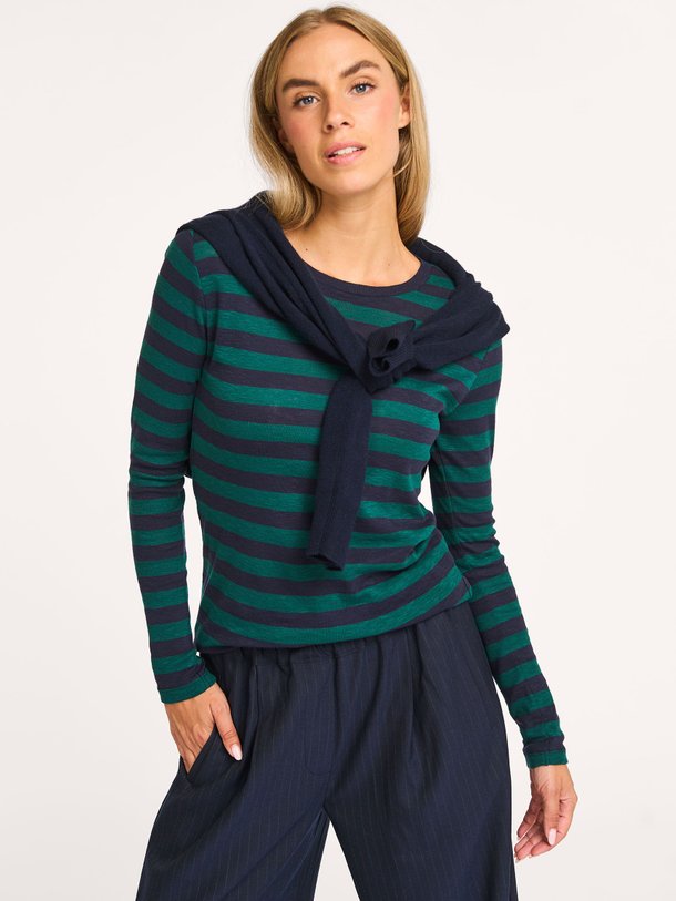 Ontdek de Organic cotton gestreepte longsleeve van By-Bar in de kleur donkergroen bij Orangebag. Op werkdagen voor 21:45 besteld, morgen in huis.