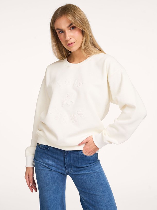 Ontdek de Lio katoenen sweater van Lois in de kleur ecru bij Orangebag. Op werkdagen voor 21:45 besteld, morgen in huis.