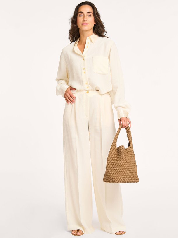 Ontdek de Viscose ribcord broek van forte_forte in de kleur crème bij Orangebag. Op werkdagen voor 21:45 besteld, morgen in huis.