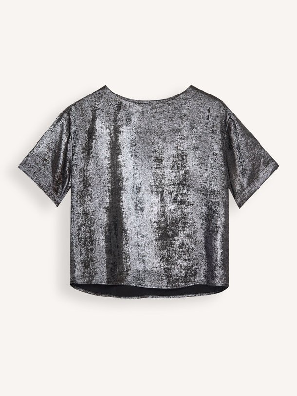 Ontdek de Verah geweven metallic T-shirt van Knit-ted in de kleur grijs bij Orangebag. Op werkdagen voor 21:45 besteld, morgen in huis.