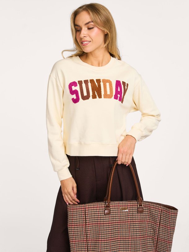 Ontdek de Sandy katoenen sweater van Suncoo in de kleur crème bij Orangebag. Op werkdagen voor 21:45 besteld, morgen in huis.