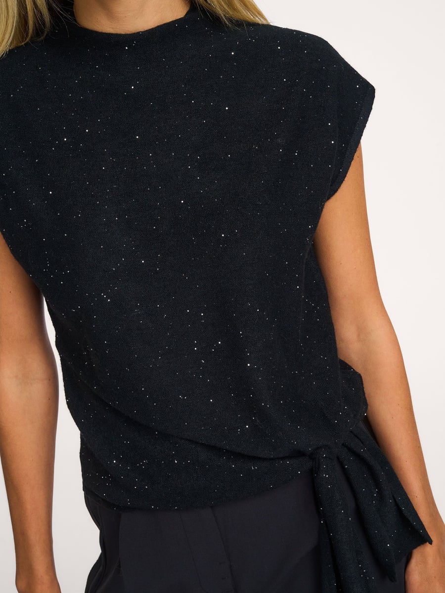 Yaya Sleeveless sweater with knot detail | Orangebag
