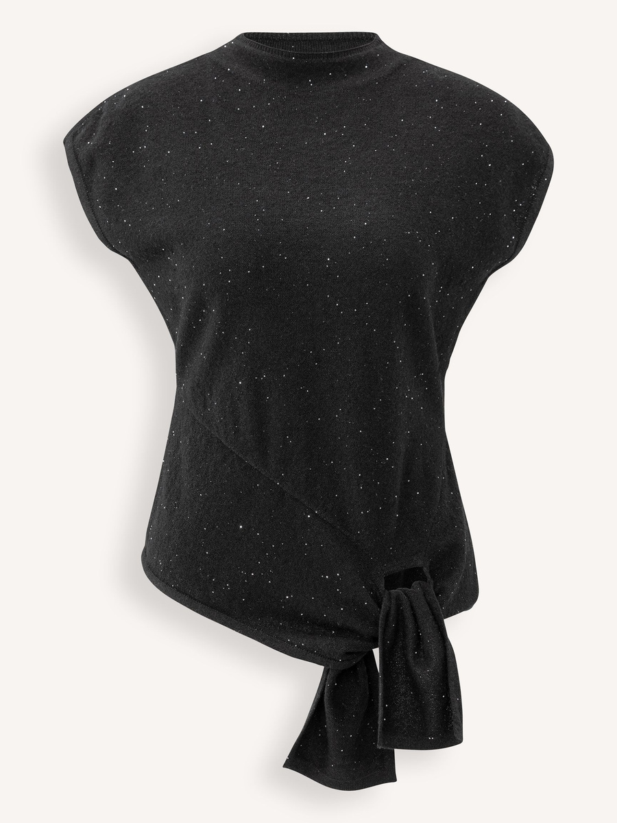 Yaya Sleeveless sweater with knot detail | Orangebag