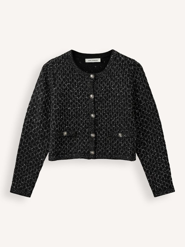 Ontdek de Carnet gebreid vest met pailletten van Sofie Schnoor in de kleur zwart bij Orangebag. Op werkdagen voor 21:45 besteld, morgen in huis.
