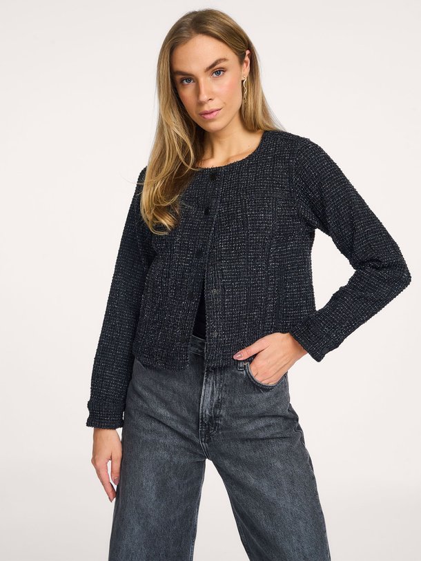 Ontdek de Esme katoenmix bouclé jasje van My Essential Wardrobe in de kleur antraciet bij Orangebag. Op werkdagen voor 21:45 besteld, morgen in huis.