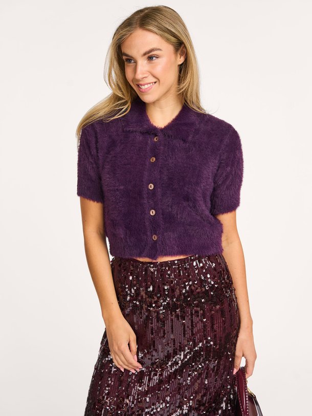 Ontdek de Cristin fijngebreide top van Baum und Pferdgarten in de kleur donkerpaars bij Orangebag. Op werkdagen voor 21:45 besteld, morgen in huis.