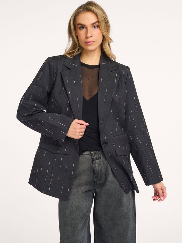 Ontdek de Adira viscosemix blazer met strass van Gestuz in de kleur donkergrijs bij Orangebag. Op werkdagen voor 21:45 besteld, morgen in huis.