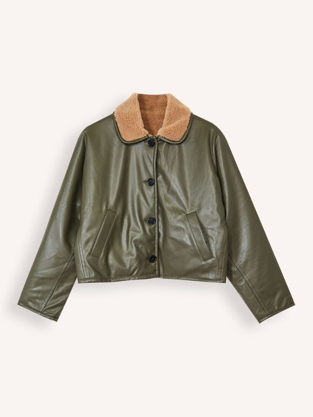 Ontdek de Josh leatherlook reversible jas van Bellerose in de kleur groen bij Orangebag. Op werkdagen voor 21:45 besteld, morgen in huis.