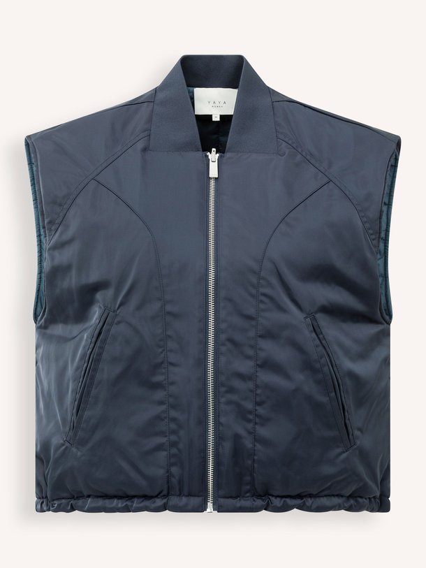 Ontdek de Geweven bodywarmer van Yaya in de kleur donkerblauw bij Orangebag. Op werkdagen voor 21:45 besteld, morgen in huis.