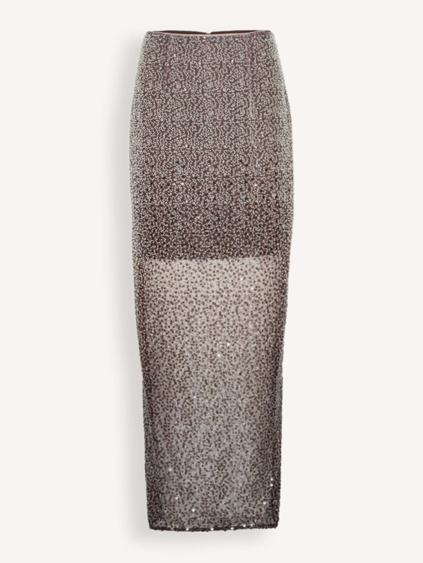 Ontdek de Tasha geweven maxi rok met kralen van Rotate Birger Christensen in de kleur bruin bij Orangebag. Op werkdagen voor 21:45 besteld, morgen in huis.