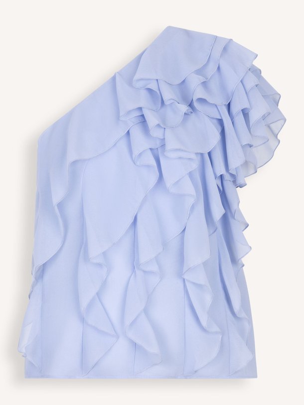 Ontdek de Raiko geweven one shoulder top van Dante 6 in de kleur lichtblauw bij Orangebag. Op werkdagen voor 21:45 besteld, morgen in huis.