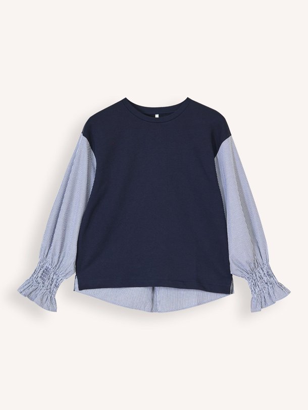 Ontdek de Katoenmix gestreepte top van Summum in de kleur donkerblauw bij Orangebag. Op werkdagen voor 21:45 besteld, morgen in huis.