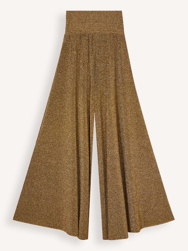 Ontdek de Cariño jersey wide leg lurex broek van Bolina Island in de kleur goudkleur bij Orangebag. Op werkdagen voor 21:45 besteld, morgen in huis.
