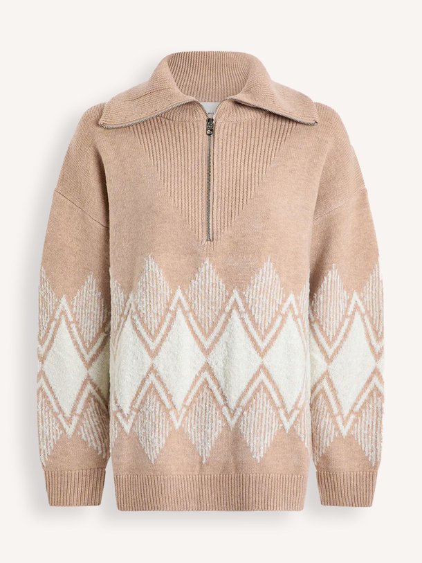 Ontdek de Betty wolmix trui met dessin van Varley in de kleur taupe bij Orangebag. Op werkdagen voor 21:45 besteld, morgen in huis.