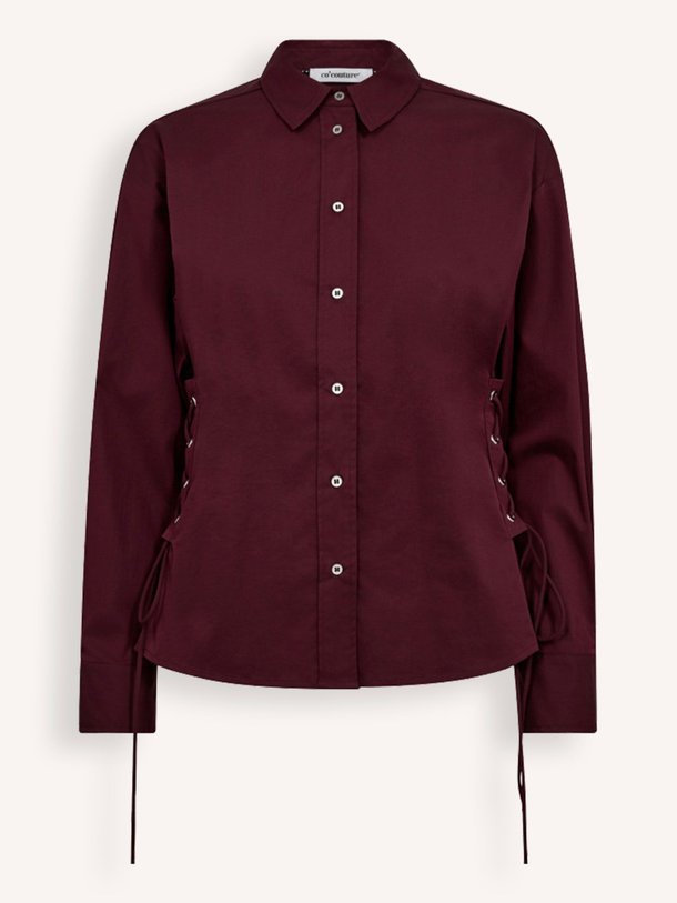 Ontdek de Poppy katoenmix blouse van Co'Couture in de kleur bordeauxrood bij Orangebag. Op werkdagen voor 21:45 besteld, morgen in huis.