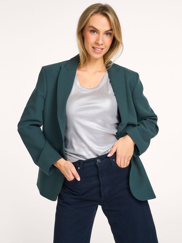 Ontdek de Katoenmix metallic rib tanktop van Summum in de kleur zilverkleur bij Orangebag. Op werkdagen voor 21:45 besteld, morgen in huis.