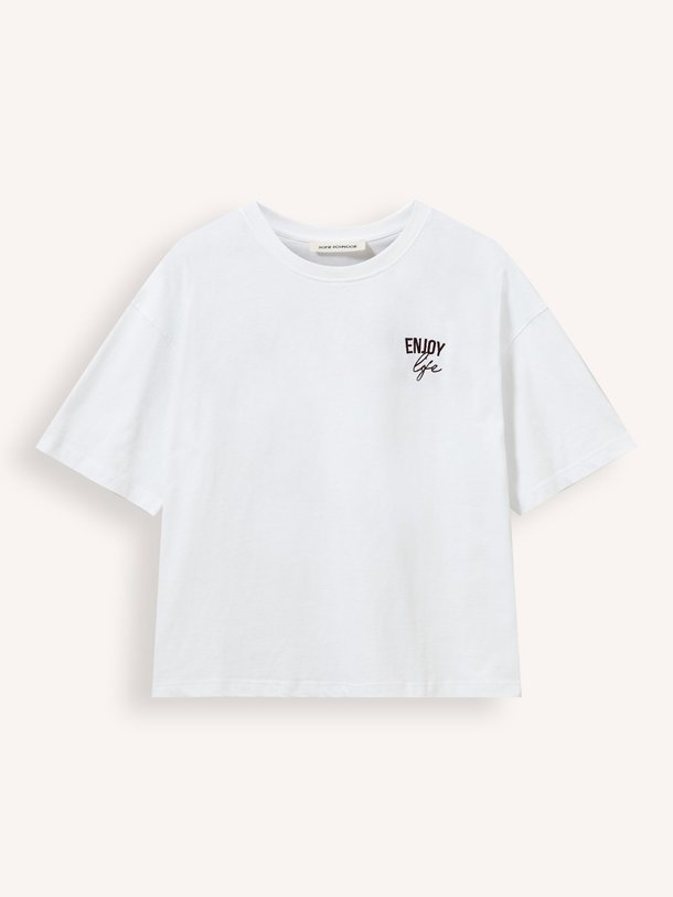 Ontdek de Katoenen T-shirt van Sofie Schnoor in de kleur wit bij Orangebag. Op werkdagen voor 21:45 besteld, morgen in huis.