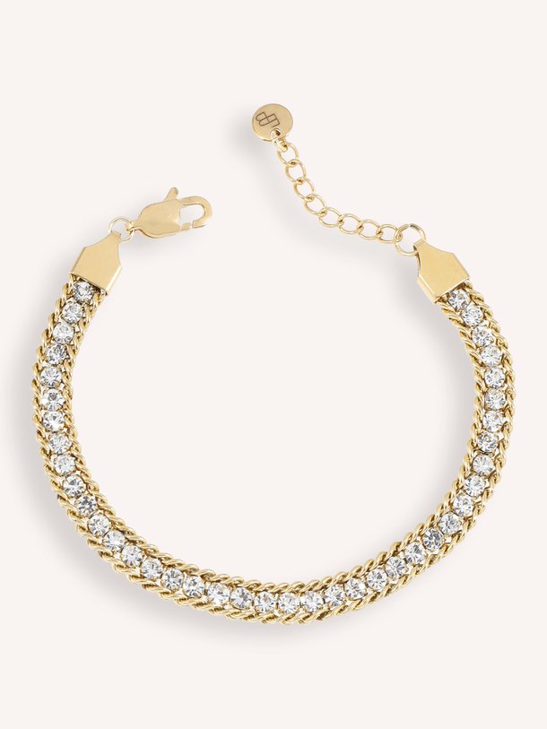 Ontdek de Vergulde armband met strass van Ellen Beekmans in de kleur goudkleur bij Orangebag. Op werkdagen voor 21:45 besteld, morgen in huis.