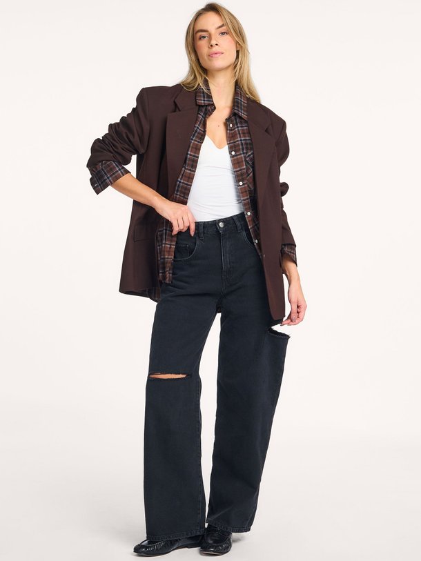 Ontdek de Poppy mid waist wide leg destroyed jeans van Icon Denim in de kleur zwart bij Orangebag. Op werkdagen voor 21:45 besteld, morgen in huis.