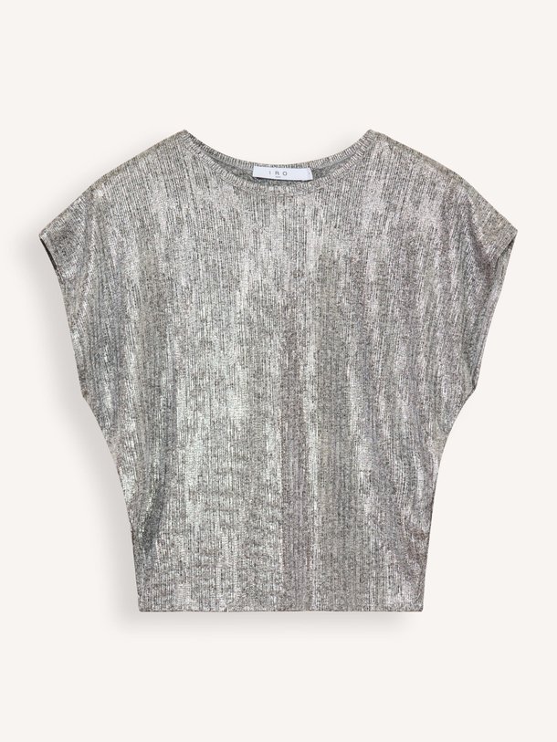 Ontdek de Tarra geweven top met lurex van Iro in de kleur zilverkleur bij Orangebag. Op werkdagen voor 21:45 besteld, morgen in huis.