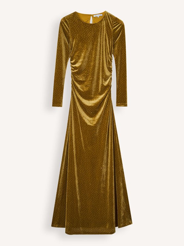 Ontdek de Fiesta velourse jersey jurk met strass van Bolina Island in de kleur groen bij Orangebag. Op werkdagen voor 21:45 besteld, morgen in huis.