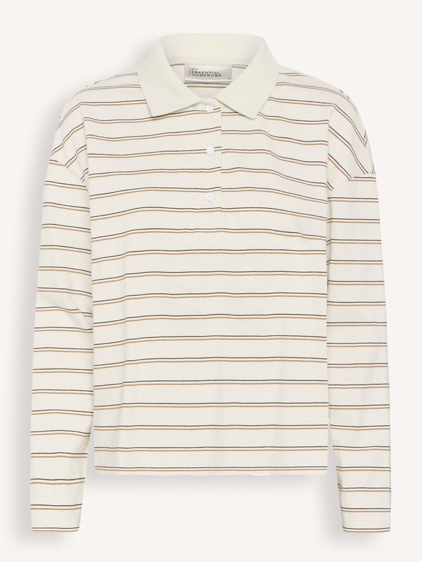 Ontdek de Anna katoen gestreepte polo top van My Essential Wardrobe in de kleur off-white bij Orangebag. Op werkdagen voor 21:45 besteld, morgen in huis.