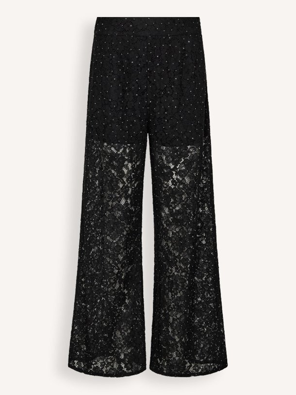 Ontdek de Sia katoenmix kanten broek met strass van Co'Couture in de kleur zwart bij Orangebag. Op werkdagen voor 21:45 besteld, morgen in huis.