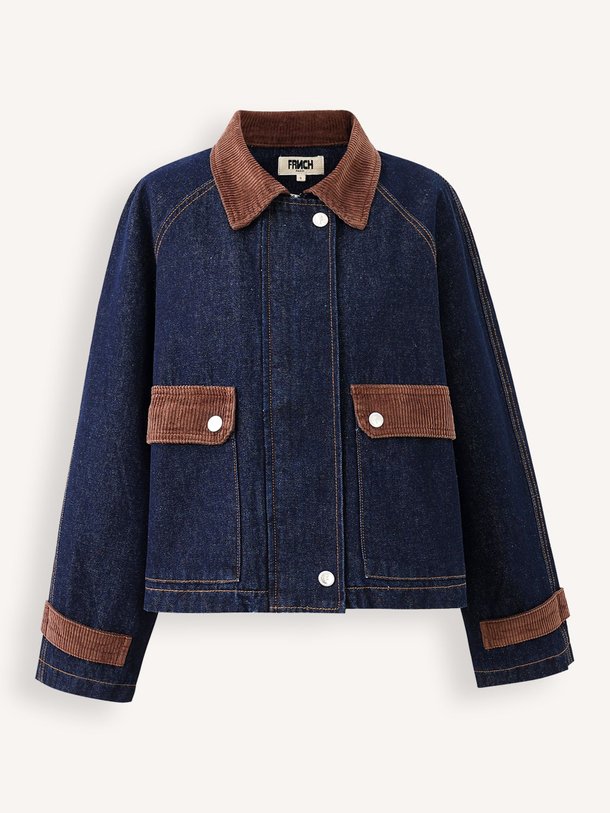 Ontdek de Denim jack van Frnch in de kleur blauw bij Orangebag. Op werkdagen voor 21:45 besteld, morgen in huis.