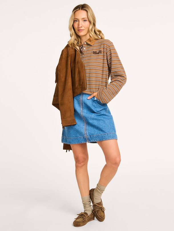 Ontdek de Riva denim rok van Mads Norgaard in de kleur blauw bij Orangebag. Op werkdagen voor 21:45 besteld, morgen in huis.