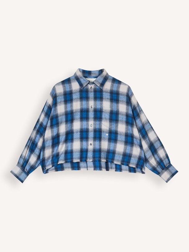 Ontdek de Kraft katoenen blouse met geruit dessin van Bellerose in de kleur blauw bij Orangebag. Op werkdagen voor 21:45 besteld, morgen in huis.