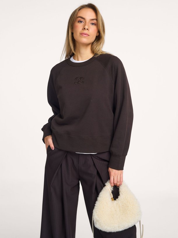 Ontdek de Eris katoenen sweater met borduursel van Co'Couture in de kleur donkerbruin bij Orangebag. Op werkdagen voor 21:45 besteld, morgen in huis.