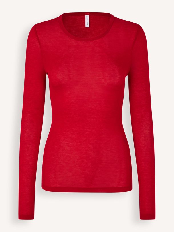 Ontdek de Sadou lyocell/wolmix slub longsleeve van Samsoe Samsoe in de kleur rood bij Orangebag. Op werkdagen voor 21:45 besteld, morgen in huis.