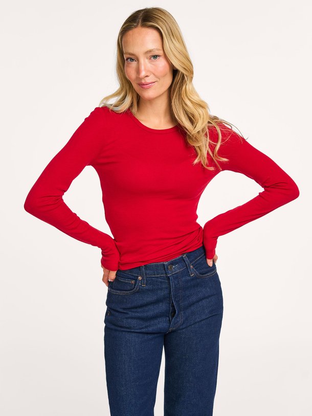 Ontdek de Sadou lyocell/wolmix slub longsleeve van Samsoe Samsoe in de kleur rood bij Orangebag. Op werkdagen voor 21:45 besteld, morgen in huis.