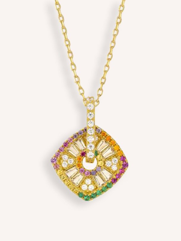 Ontdek de Rainbow square vergulde halsketting van Mya-Bay in de kleur goudkleur bij Orangebag. Op werkdagen voor 21:45 besteld, morgen in huis.