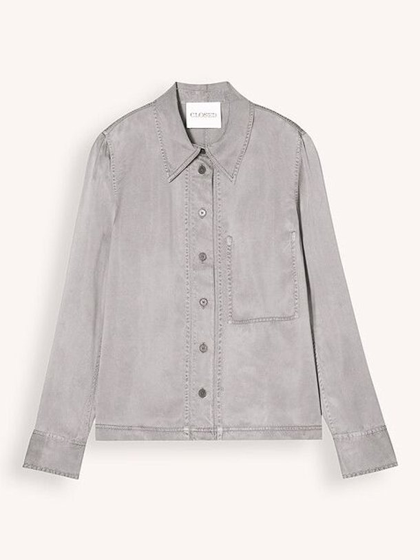 Ontdek de Cupro/viscosemix blouse van Closed in de kleur grijs bij Orangebag. Op werkdagen voor 21:45 besteld, morgen in huis.