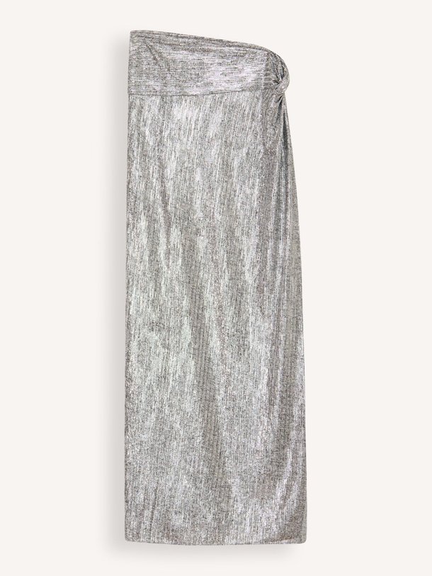 Ontdek de Tyzio geweven rok met lurex van Iro in de kleur zilverkleur bij Orangebag. Op werkdagen voor 21:45 besteld, morgen in huis.