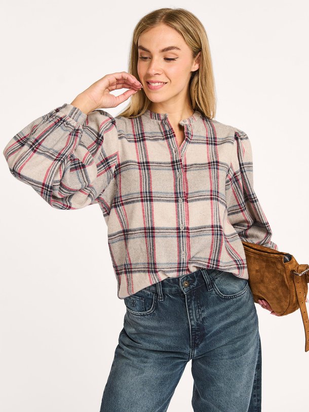 Ontdek de Day organic cotton geruite blouse van By-Bar in de kleur crème bij Orangebag. Op werkdagen voor 21:45 besteld, morgen in huis.