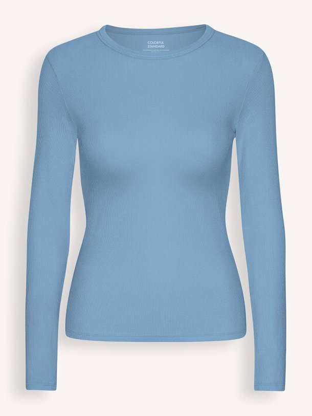 Ontdek de Organic cottonmix rib longesleeve van Colorful Standard in de kleur blauw bij Orangebag. Op werkdagen voor 21:45 besteld, morgen in huis.