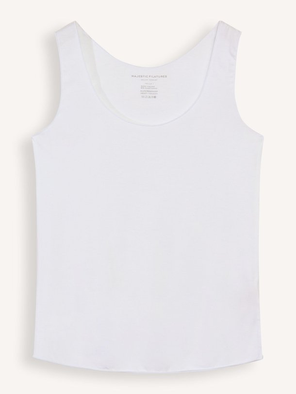 Ontdek de M001 Soft Touch viscosemix tanktop van Majestic Filatures in de kleur wit bij Orangebag. Op werkdagen voor 21:45 besteld, morgen in huis.