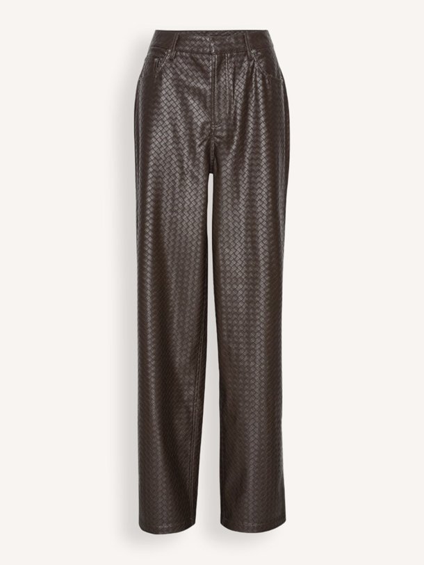 Ontdek de Dixie geweven leatherlook wide leg broek van Rotate Birger Christensen in de kleur donkerbruin bij Orangebag. Op werkdagen voor 21:45 besteld, morgen in huis.