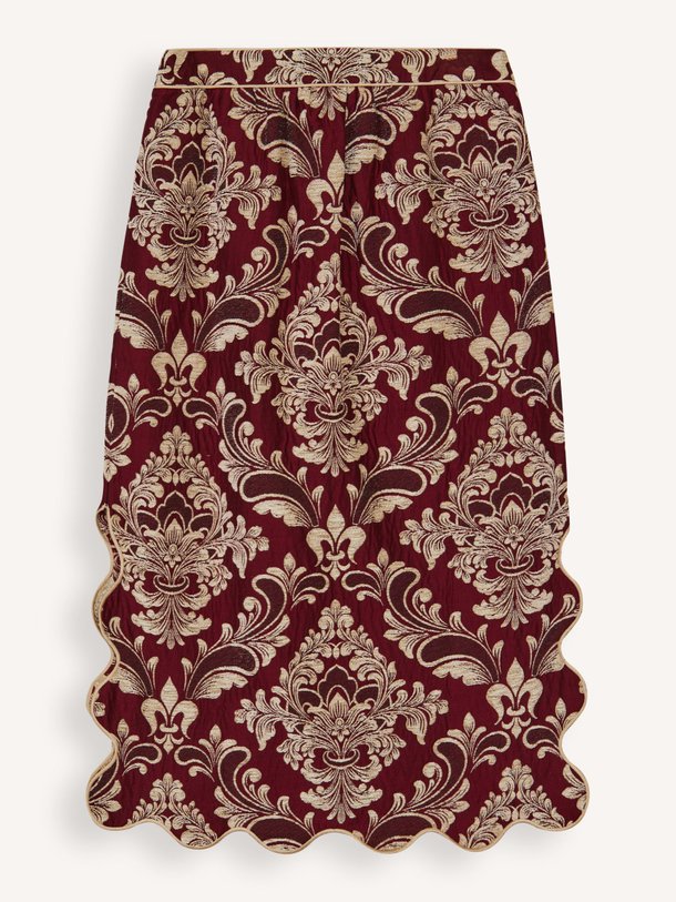 Ontdek de Viscosemix jacquard rok van Farm Rio in de kleur bordeauxrood bij Orangebag. Op werkdagen voor 21:45 besteld, morgen in huis.