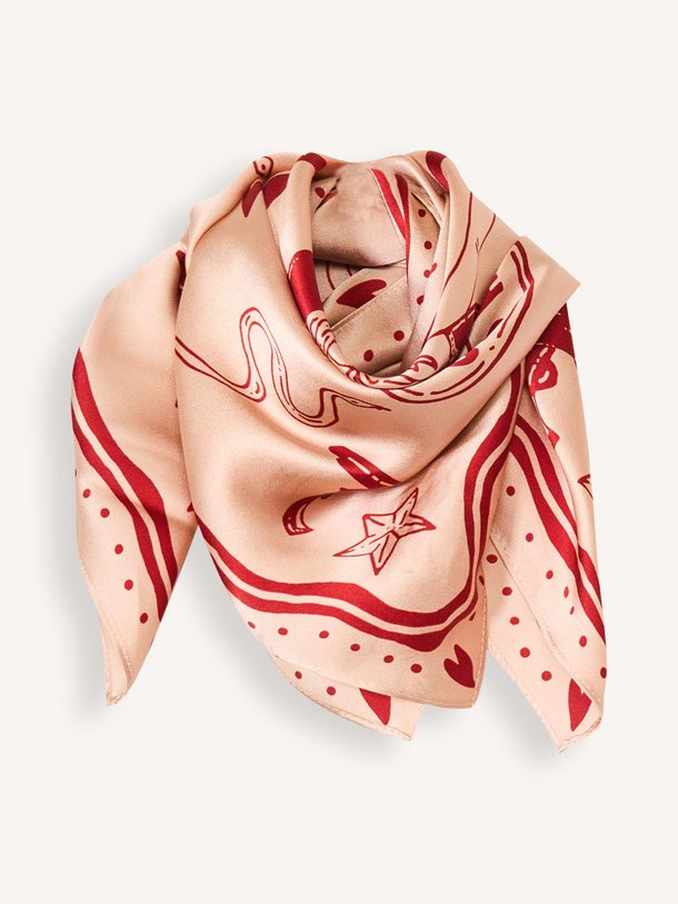Ontdek de Zijden sjaal met dessin van Old Habits Die Hard in de kleur roze bij Orangebag. Op werkdagen voor 21:45 besteld, morgen in huis.
