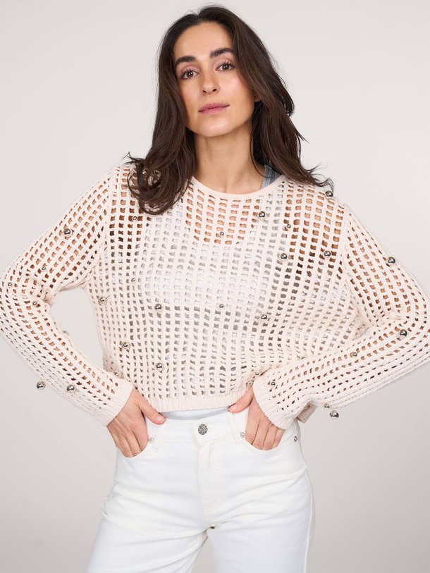 Ontdek de Valon katoenen gehaakte trui met kralen van Dante 6 in de kleur crème bij Orangebag. Op werkdagen voor 21:45 besteld, morgen in huis.