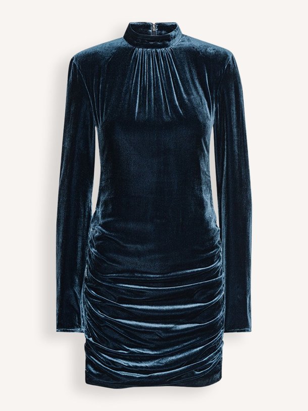 Ontdek de Vilma viscose/zijdemix velourse jurk van Rotate Birger Christensen in de kleur donkerblauw bij Orangebag. Op werkdagen voor 21:45 besteld, morgen in huis.