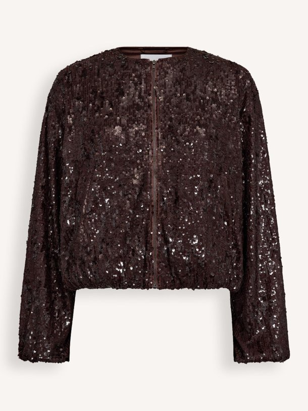 Ontdek de Sophie geweven jasje met pailletten van Co'Couture in de kleur donkerbruin bij Orangebag. Op werkdagen voor 21:45 besteld, morgen in huis.