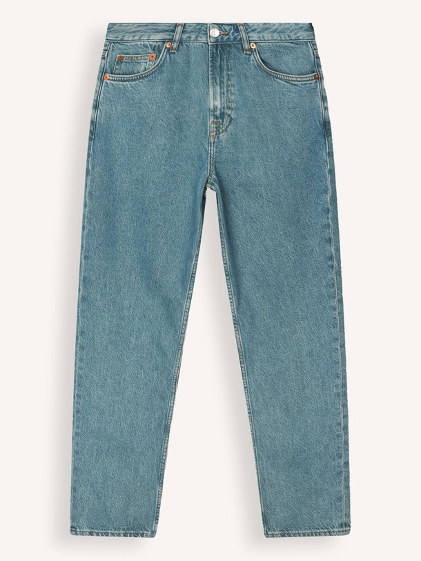 Ontdek de Samarianne mid waist straight cropped jeans van Samsoe Samsoe in de kleur blauw bij Orangebag. Op werkdagen voor 21:45 besteld, morgen in huis.